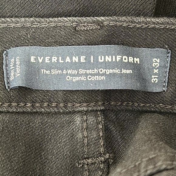 NEW EVERLANE The Slim 4-Way Stretch Organic Jean | Uniform in Black Size 31 x 32 - Picture 5 of 9
